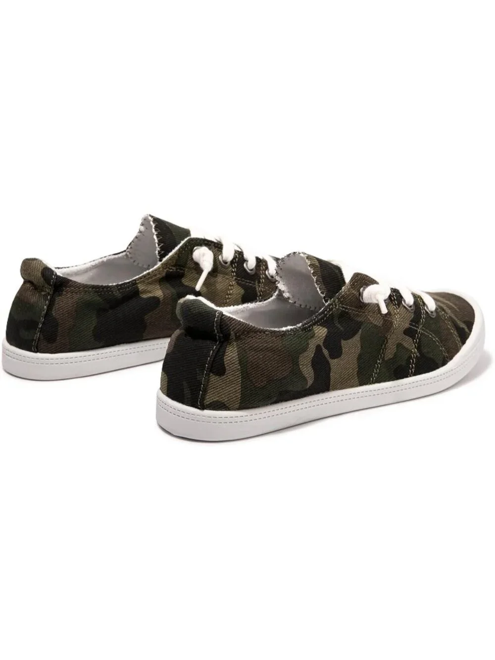 Womens Camo Canvas Slipon Sneaker Canvas Low Top Walking Shoes Fashion Sneakers